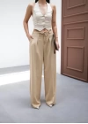 Beli̇ Lasti̇k Ve Bağcikli Geni̇ş Paça Pantolon