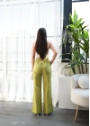 Beli̇ Lasti̇kli̇ Ve Bağcikli Keten Pantolon