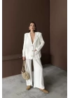 Beyaz Oversize Müslin Takım