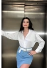 Beyaz Saten Gömlek