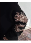 Bisiklet Yaka Baskılı SweatShirt - Siyah