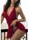 Bordo Dantelli Gecelik Takım TM1253