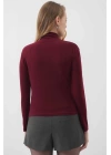 Bordo Sandy Kumaş Drape Bluz