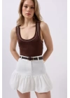 Büzgü Detay Mini Etek