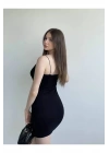 Kadın Siyah İp Askılı Vücudu Saran Basic Mini Kısa Esnek Kumaş Bodycon Elbise
