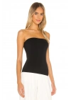 Kadın Siyah Straplez Vücudu Saran Sandy Kumaş Basic Bluz Büstiyer