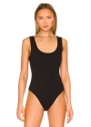 Kadın Siyah U Yaka Sıfır Kollu Alttan Çıtçıtlı Çift Kat Sandy Kumaş Basic Bodysuit