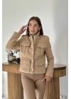 Camel Cepli Yumoş Ceket