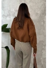 Kadın Camel Kısa Dik Yaka Ceket