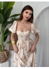 bysoca Kadın Günlük Sıfır Kollu Bluz Batik Desenli Pantolon İkili Takım 1181-8 - Gri̇