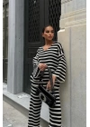 Candy Çizgili Straight Fit Pantolon Takım 9705-015