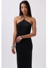 Çapraz Askılı Maxi Elbise