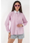 Çizgili Gömlek 20288 - Pembe
