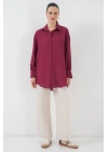 Çizgili Uzun Gömlek Tunik 5963 - Bordo