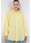 Çizgili Uzun Gömlek Tunik 5963 - Sarı
