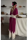 Dantel Desenli V Yaka Triko Elbise 2844