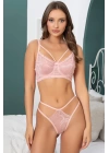 Dantelli Pudra Balenli Bralet Sütyen Takımı