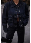Denim Jeans Kot Takım - Siyah
