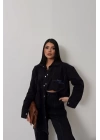 DENİM PUNTOLU GÖMLEK-PANTOLON TAKIM - Mavi