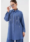 Desenli Tunik Pantolon İkili Takım 6720 - İndigo