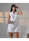 Düğme Detaylı Mini Elbise