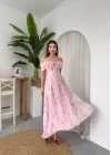 Elmi Çiçek Detaylı Elbise