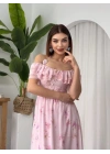 Elmi Çiçek Detaylı Elbise