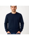 Erkek Üç İplik Düz Bisiklet Yaka SweatShirt - Lacivert