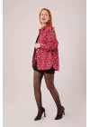 Eskitme Görünümlü Denim Bordo Gömlek