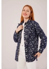 Eskitme Görünümlü Denim Mavi Gömlek