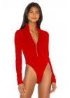 Fermuarlı Uzun Kollu Bodysuit