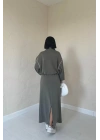 Füme Biyeli Sweatshirt Ve Etek Takım