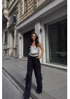 GABARDİNKARGO PANTOLON - Siyah