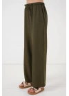 Geniş Paça Keten Pantolon 6735 - Haki