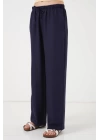 Geniş Paça Keten Pantolon 6735 - Lacivert