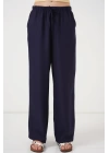 Geniş Paça Keten Pantolon 6735 - Lacivert