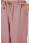 Geniş Paça Keten Pantolon 6735 - Pudra
