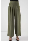 Geniş Paça Pileli Pantolon 6718 - Haki