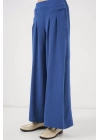Geniş Paça Pileli Pantolon 6718 - İndigo