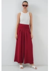 Geniş Paça Pileli Pantolon 6718 - Kırmızı