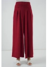 Geniş Paça Pileli Pantolon 6718 - Kırmızı