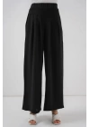 Geniş Paça Pileli Pantolon 6718 - Siyah