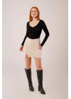 Geniş Yaka Siyah Basic Body Bluz
