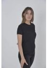 Gögüs Fileli Slim Fit T-shirt - Siyah