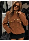Güçlü Detaylarla Modern Süet Ceket Taba