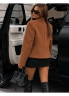 Güçlü Detaylarla Modern Süet Ceket Taba