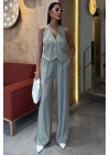 Halter Yaka Yelekli Modal Takım 10144