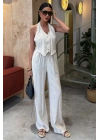 Halter Yaka Yelekli Modal Takım 10144