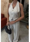 Halter Yaka Yelekli Modal Takım 10144