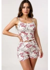 Hello Kitty Baskılı Askılı Şortlu Pijama Takımı